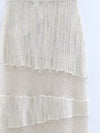 SWAYING 25 Fall/Winter Irregular Diagonal Striped Cutout Maxi Skirt SW-SW25AW3B07C1S2-BAI White